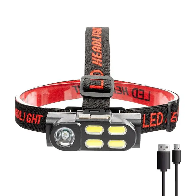 

Перезаряжаемый налобный фонарь IPX4 водонепроницаемый ободок для бега перезаряжаемый налобный фонарь 4 режима головная повязка светильник д...