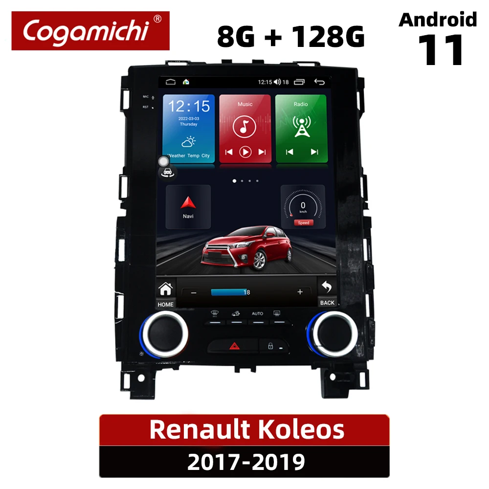 

1 din Android автомобильный мультимедийный плеер для Renault Koleos 2017 2018 2019 Bluetooth радио для автомобиля Carplay беспроводной с экраном