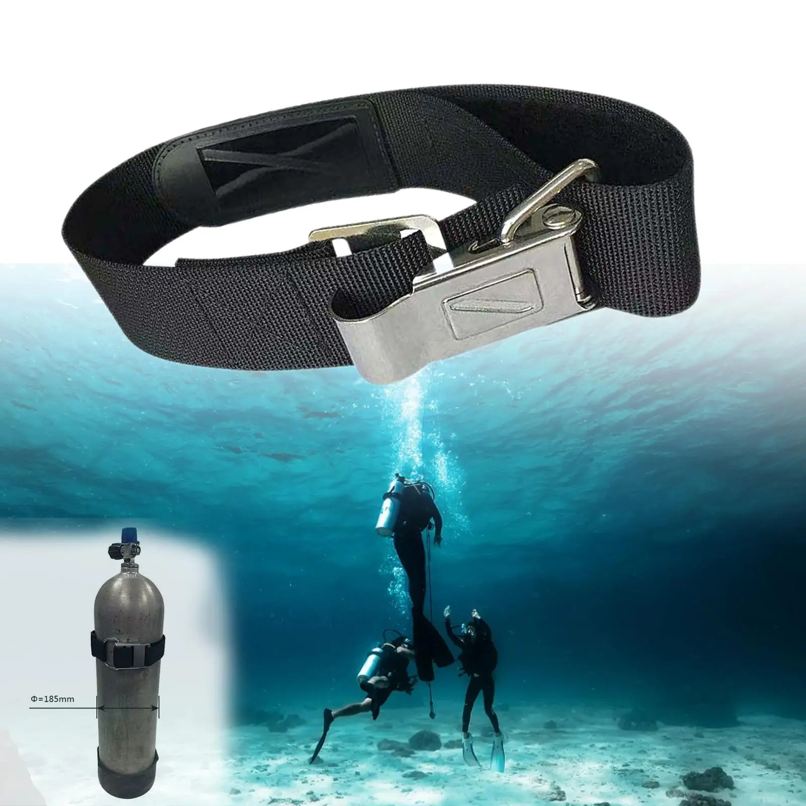

Durable Scuba Diving Tank Band cam Hinge Buckle 2" 4inch Quick Release Non Slip cam Strap for Snorkeling BCD Tank Cylinder