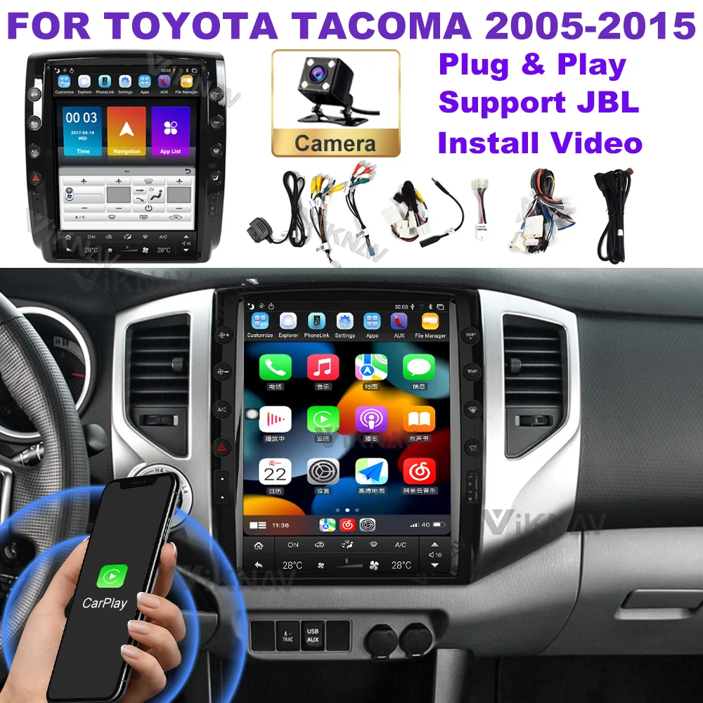 

Головное устройство 12,5 дюйма для Toyota Tacoma 2005-2015 стерео сенсорный экран DSP навигация GPS автомобильное радио Автомобильное видео Android автомобильное стерео