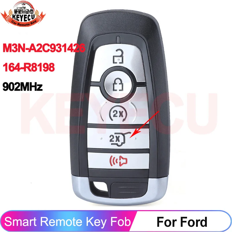

KEYECU 164-R8198 902 МГц для Ford Expedition Explorer Escape Edgs 2018 2019 2020 2021 2022 умный брелок с дистанционным управлением M3N-A2C931426