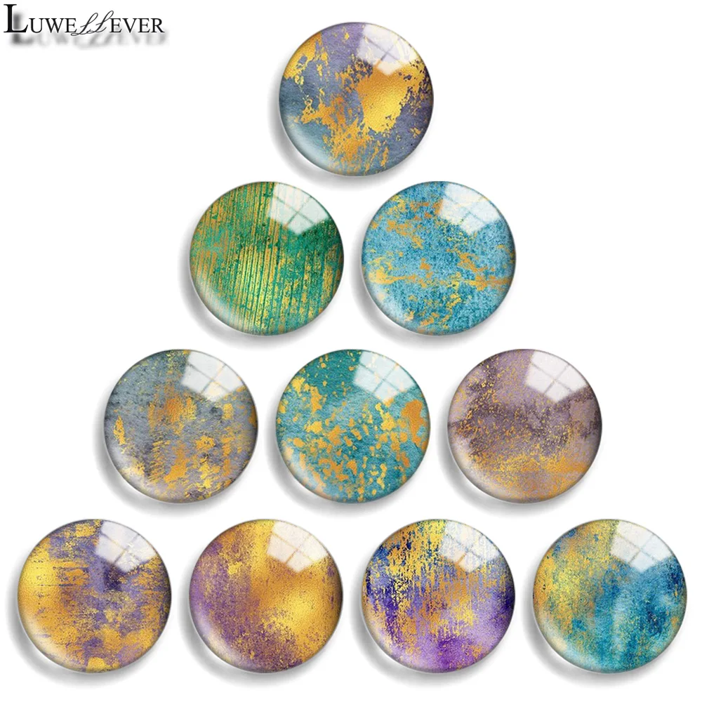 12mm 10mm 20mm 25mm 30mm 40mm 955 Patterns Mix Round Glass Cabochon Flat Jewelry Finding 18mm Snap Button Charm Bracelet