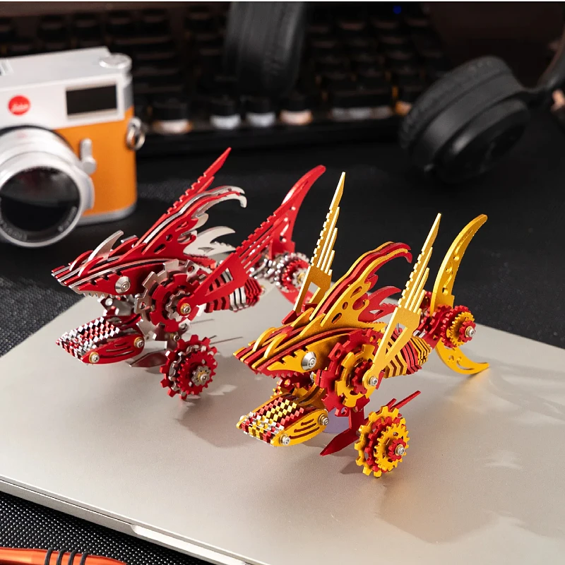 Фото MOKR Акула Ju Chi Sha 3D металлические головоломки игрушки и подарок DIY головоломка модель ручной работы Рождественский Новый год подарок на день рождения №3