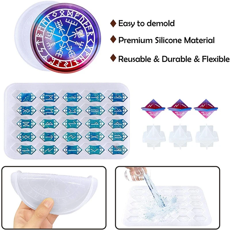 3 комплекта форма для гадания подставки рун набора подноса кубиков DND