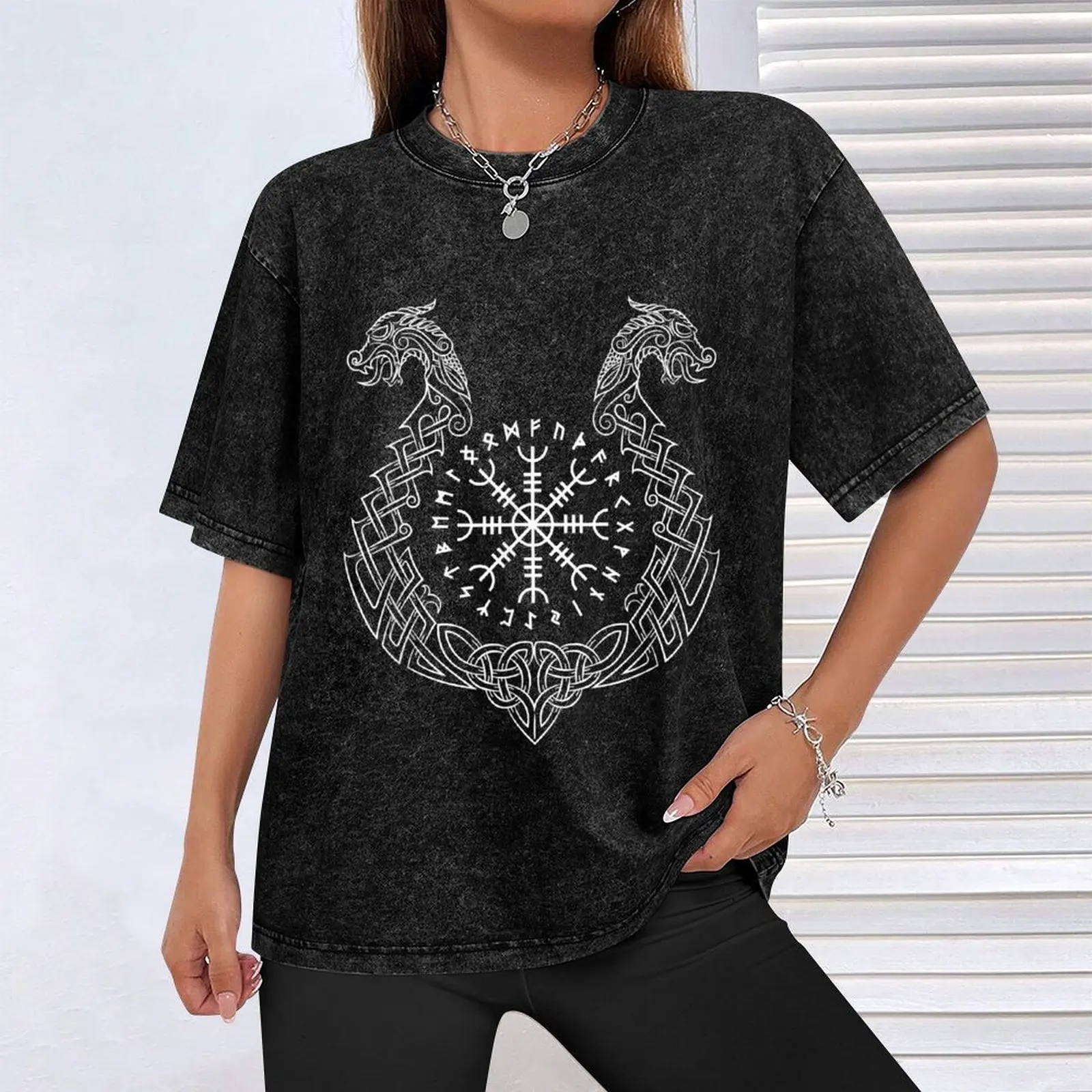 Футболка Viking Helm of Awe с короткими рукавами рубашка Croswit мужские футболки