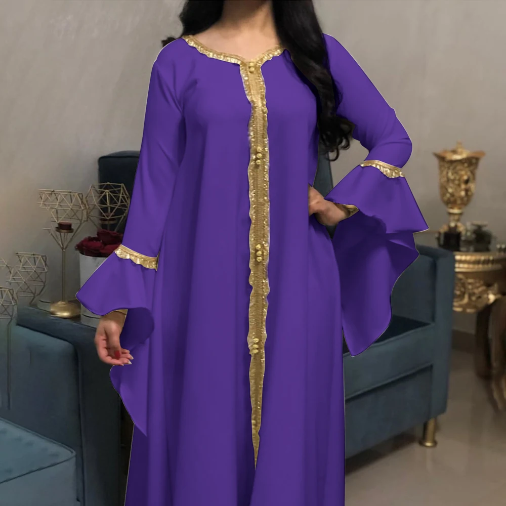 MD Muslim Fashion Women Dubai Turkish Ruffle Sleeve Abayas Wedding Party Evening Gown Robe Femme Musulmane Islamic Clothing Bubu