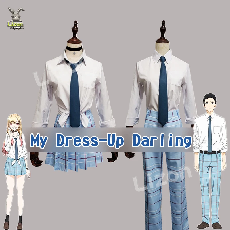 

Anime My Dress Up Darling Marin Kitagawa Cosplay Costume Wig JK School Uniform Skirt Outfits Halloween Woman Carnival Suit