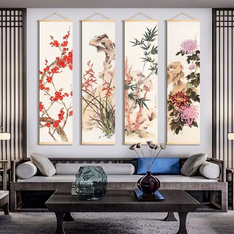 Настенная картина из бамбука в китайском стиле