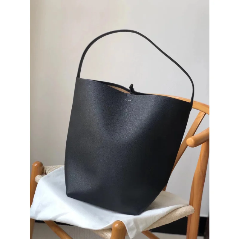 

NS Park Cowhide Single Shoulder Bag Handbag Row Bucket Tote Bag