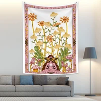 butterfly girl tapestry wall hanging spring bohemian decor for home living room bedroom wall art background fabric print poster