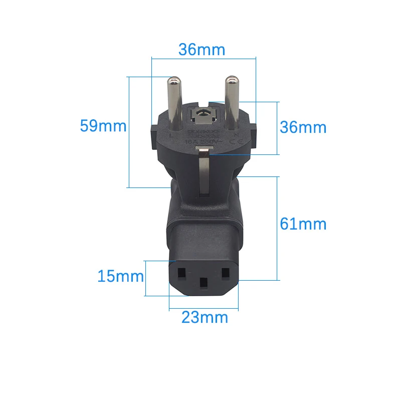 10 шт. C13 EU Розетка IEC 320 к ЕС евро 4 8 мм Разъем Удлинитель Преобразовательная вилка