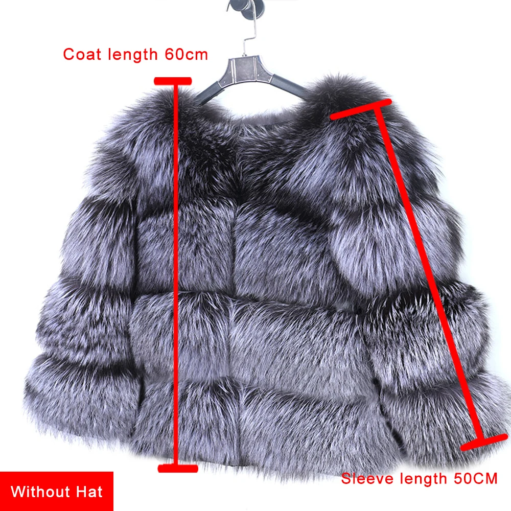 Lavelache Real Fox Fur Coat Winter Women Natural Raccoon Fur Jacket Short Thick Warm Long Sleeve Jackets Detachable Hood enlarge