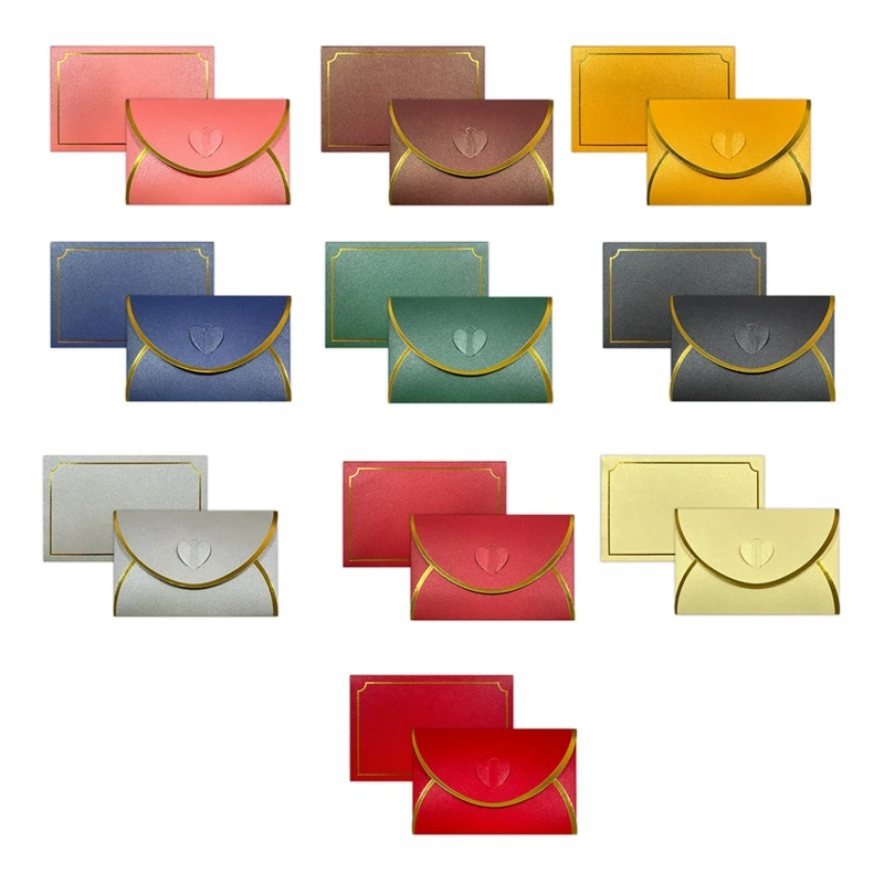 

50 шт подарочные конверты для карт с сердечками, конверты с золотыми краями, конверты для визиток, свадебные розовые