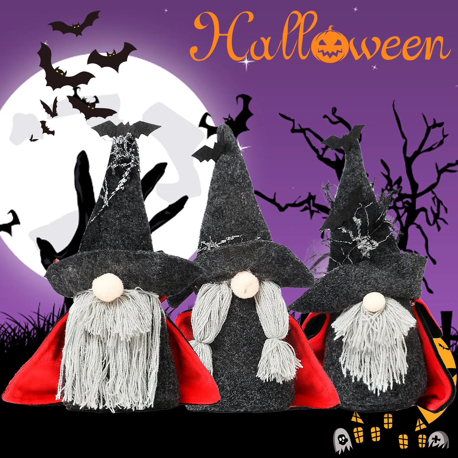 

Halloween Gnome Ornament Christmas Santa Handmade Faceless Plush Doll Halloween Decoration Free Shipping Items