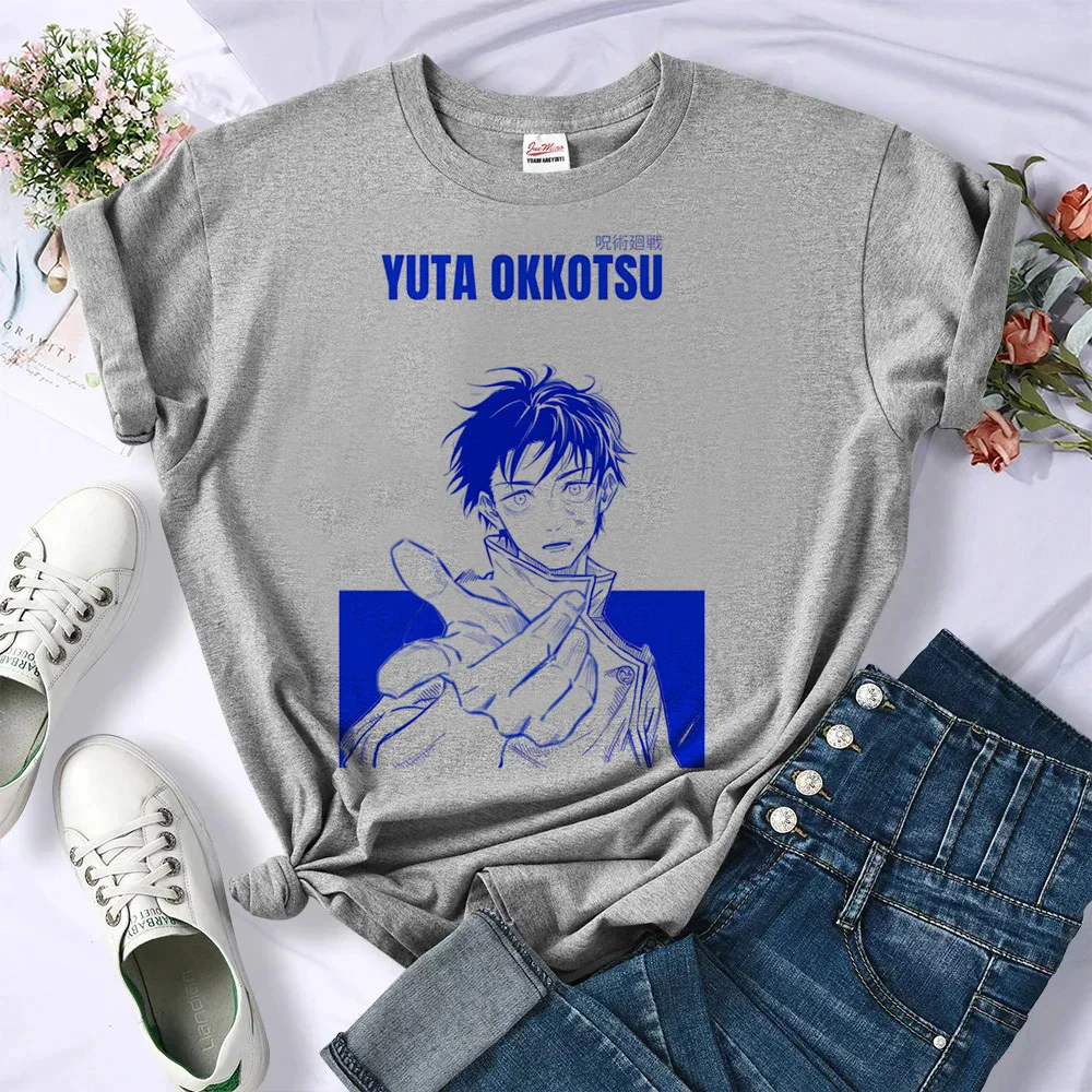 Фото Женская футболка Jujutsu Kaisen Gojo Satoru, психоделическая красочная футболка в стиле Харадзюку, дышащая футболка с рисунком 80-х годов, классическое аниме №4