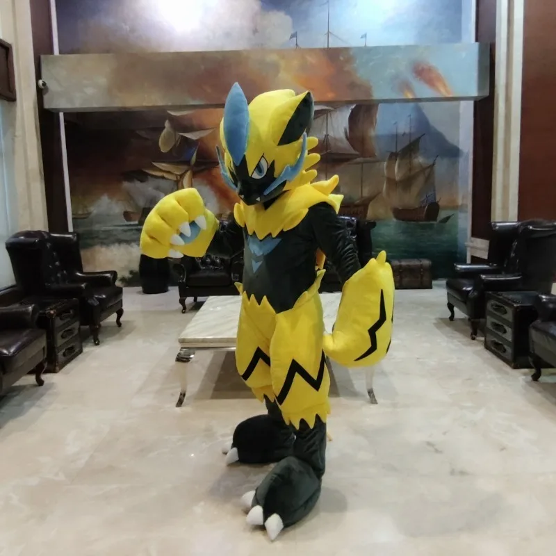 Супер большой размер аниме плюшевая фигурка Zeraora Pokémon костюм набор плюшевых