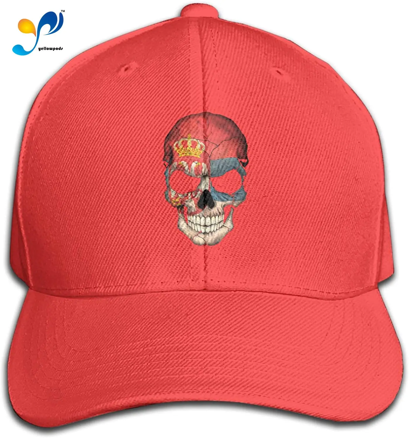 

Serbian Flag Skull Classic Baseball Cap Dad Hat Adjustable Size Sandwich Cap