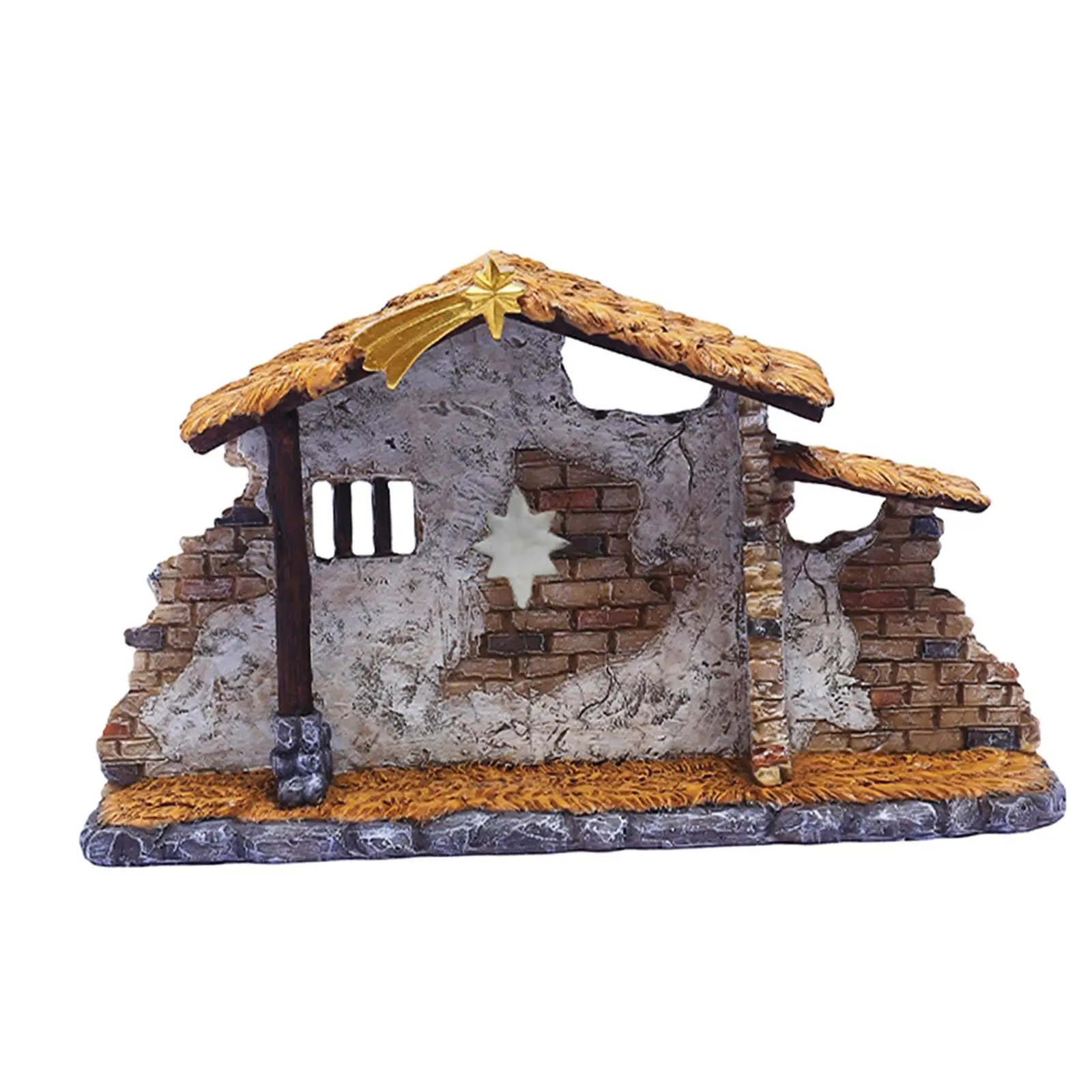 

Vintage Style Nativity Shed Ornament, for Gift Table Decorations