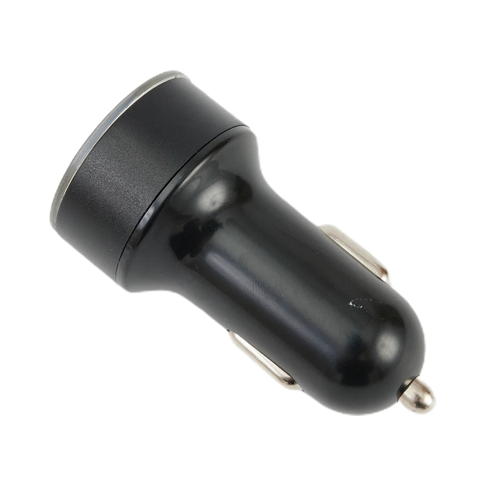 

Adaptor Car Charger Splitter USB Voltmeter 3.1A Aluminum Alloy Rim Black Cigaret DC12V-24V Dual Dual Smart Chips
