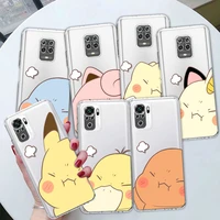 smartphone case for xiaomi redmi note 9s 11 10 8 9 pro luxury silicone k40 9c 9a 11t soft celular funda pokemon pikachu cute elf