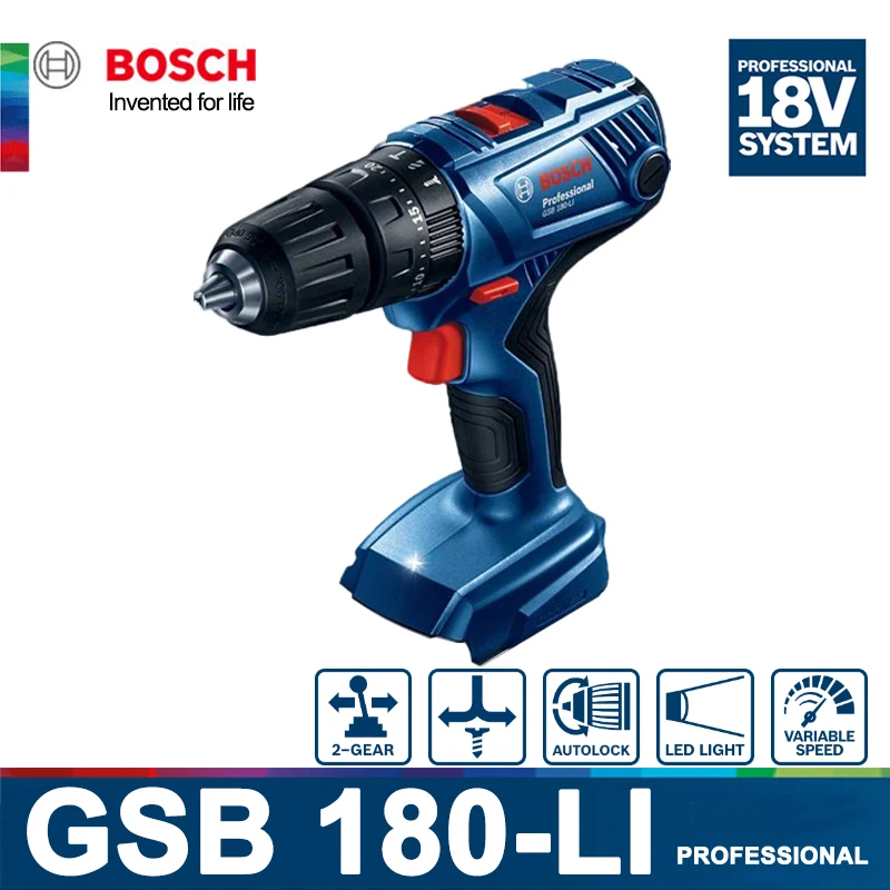

Дрель ударная BOSCH GSB 180-LI аккумуляторная, 1900 об/мин, нм, 18 в