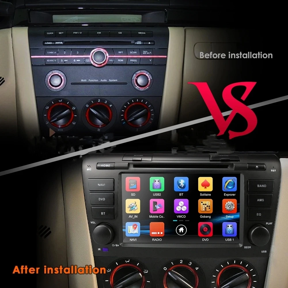 Автомобильный DVD-плеер на Android 12 для Mazda 3 2004 - 2009 GPS экран радио мультимедийная