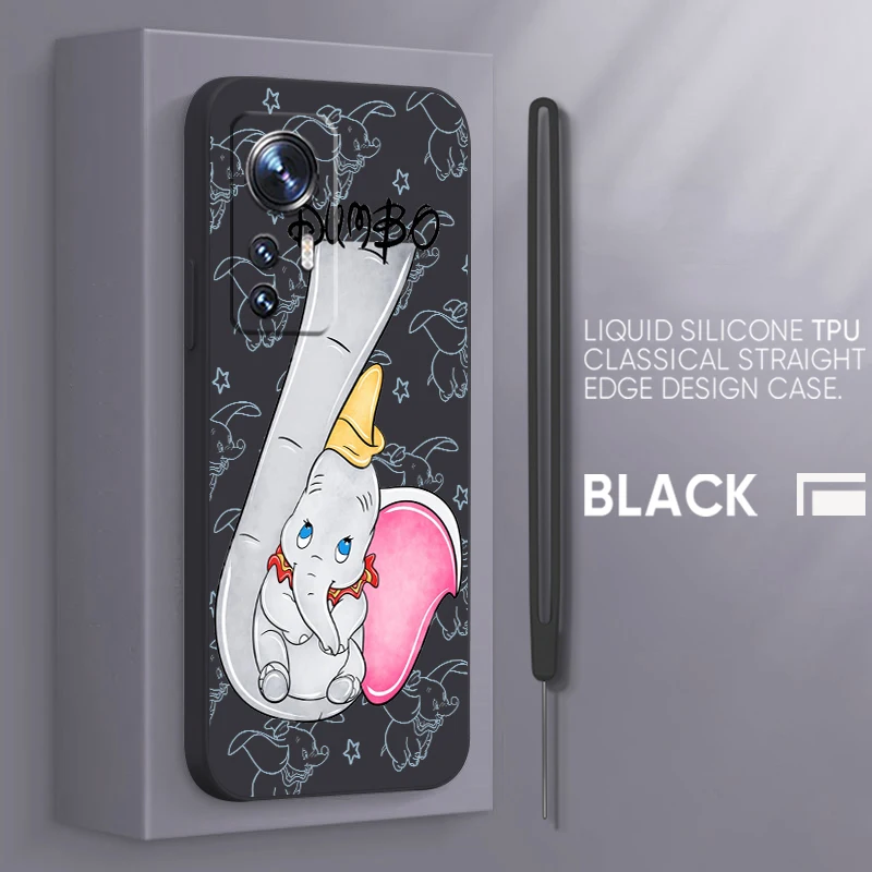 

Disney Dumbo Cute For Xiaomi Mi 13 12T 11i 11X 10S 10 Pro Lite Ultra 5G Liquid Rope Silicone Phone Case