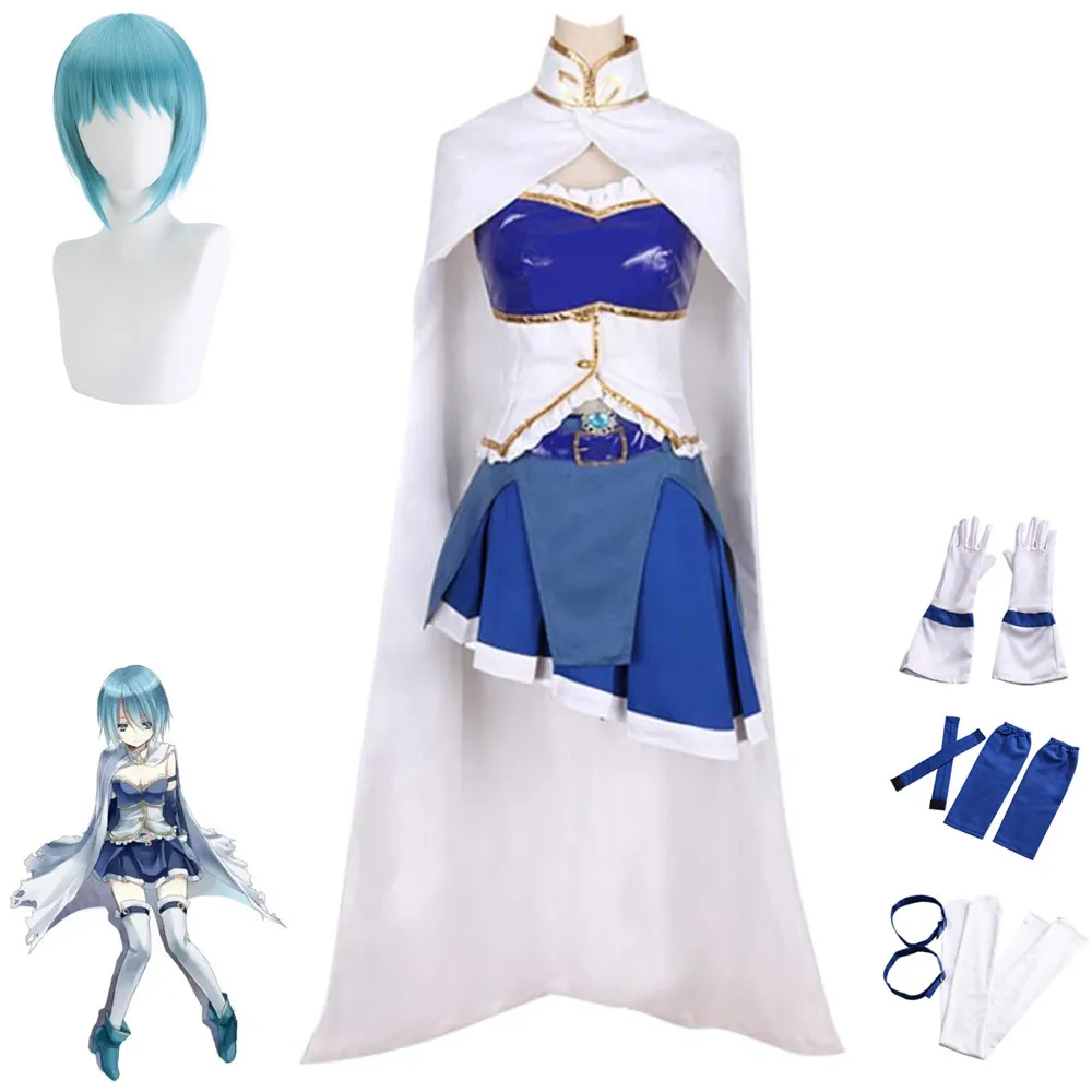 

Аниме Puella Magi Madoka Magica Miki Sayaka Косплей Костюм для взрослых унисекс Топ Юбка парик Хэллоуин сексуальная Боевая форма костюм