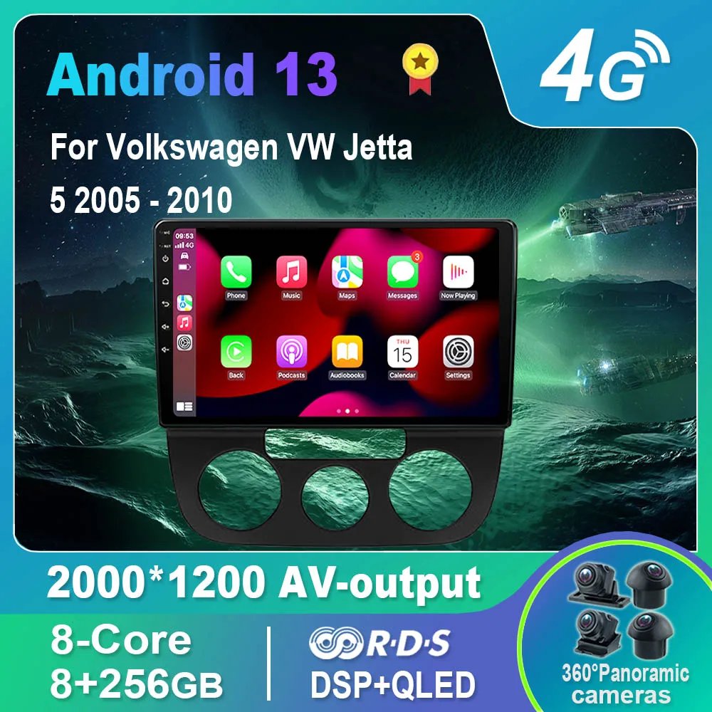 

Автомагнитола на Android 13,0/Мультимедийный видеоплеер для Volkswagen VW Jetta 5 2005-2010 GPS QLED Carplay DSP 4G WiFi Bluetooth