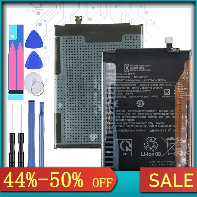 Сменный аккумулятор BN62 BN54 BN55 для Xiaomi Redmi Note 9 5G Note9 9s Note9s 10X 4G Redmi10X