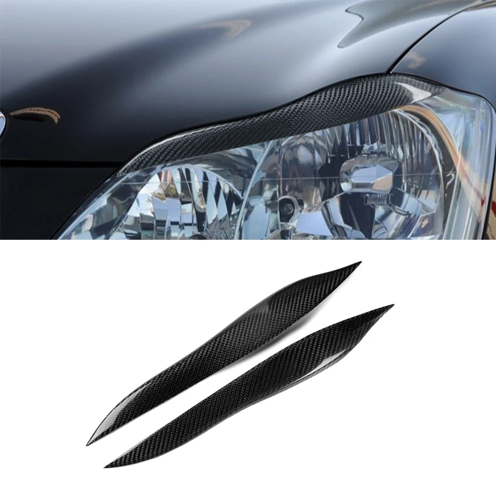 

1pair Real Carbon Fiber Car Headlights Eyebrow Eyelids Trim Cover For Toyota Crown 2005 2006 2007 2008 2009 Car Accessories