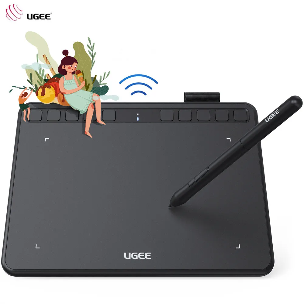 UGEE Digital Tablets for Drawing S640W Wireless Graphics Tablet Battery-free Stylus Support Android Windows for eLearning OSU!