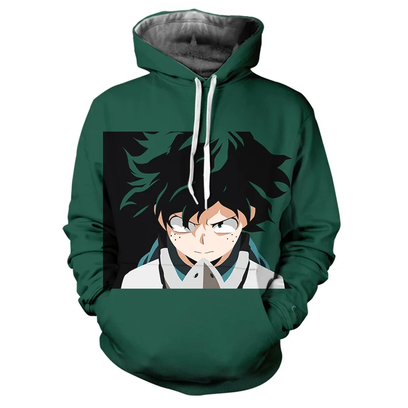 

Толстовка мужская с длинным рукавом, модный худи с принтом моя геройская академия, повседневный Свободный пуловер в стиле ретро с мультяшны...