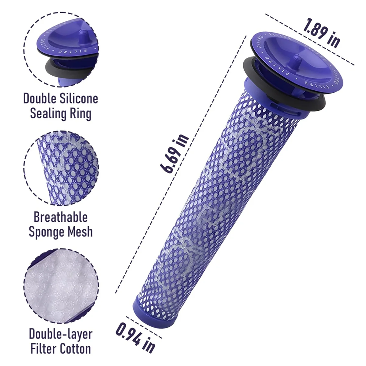 Сменный фильтр для Dyson V6 V7 V8 DC58 DC59 легко моющийся и прочный 965661-01