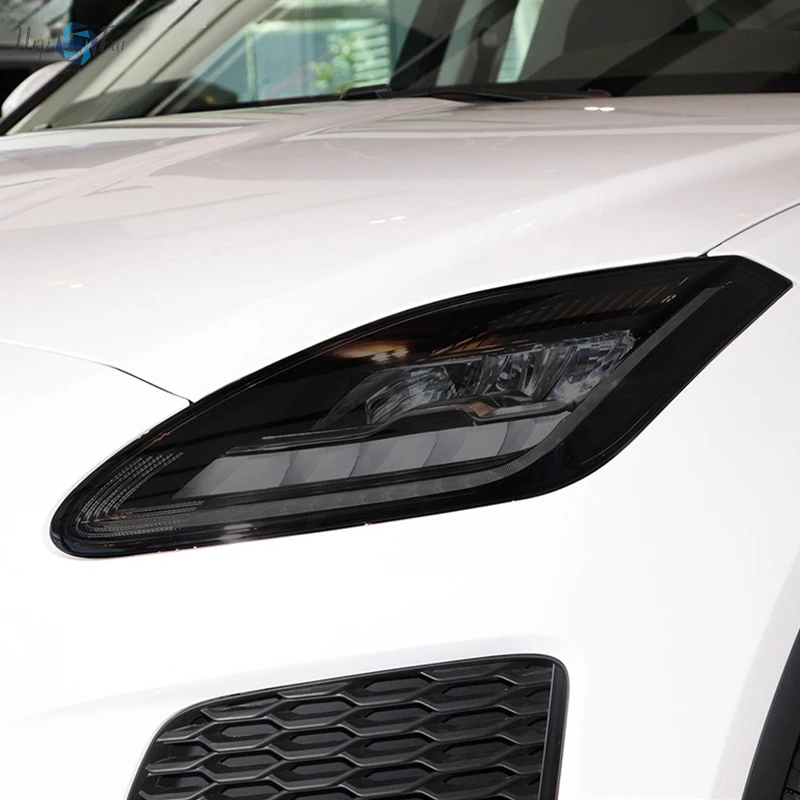 

2 Pcs Car Headlight Protective Film Smoked Black Tint Wrap Vinyl Transparent TPU Sticker For Jaguar E Pace X540 2016-Present