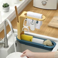 kitchen accessories tools telescopic sink shelf kitchen sink organizer soap sponge rack sink drain rack storage basket