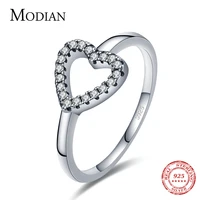 modian real 925 sterling silver calssic vintage heart finger rings simple collocation fine jewlery for women exquisite gift