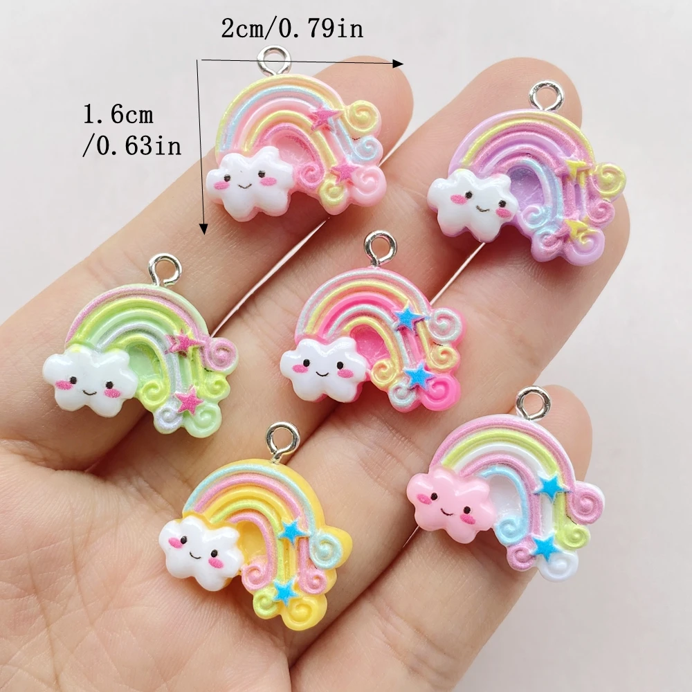 12 шт. подвески из смолы с рисунком облака радуги аксессуары для декора сделай сам