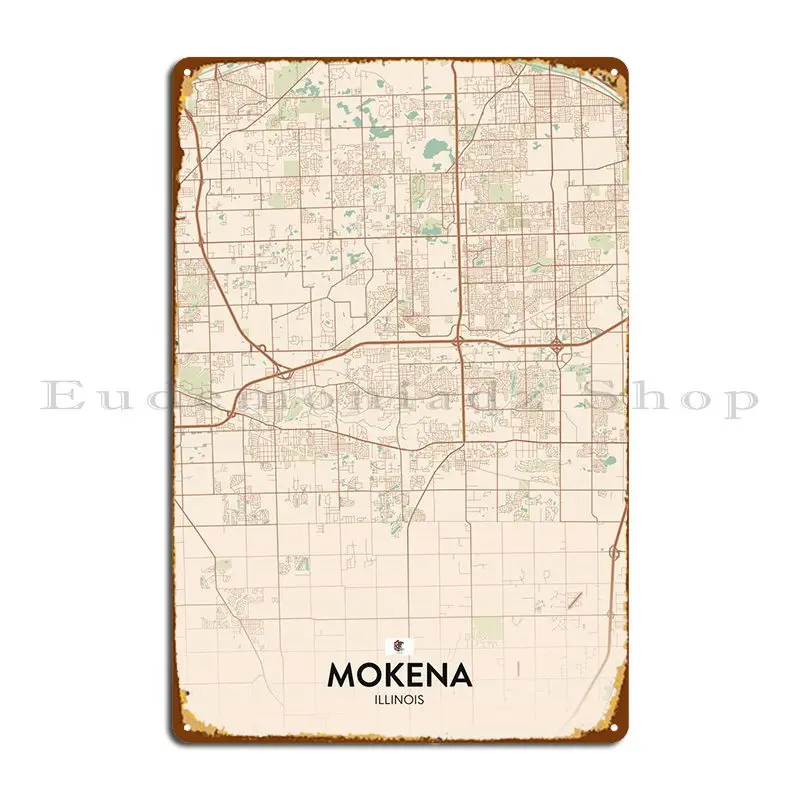 

Mokena Il, металлический плакат с табличкой, проектирование детской таблички, Настенная роспись для клуба, оловянный плакат с знаком