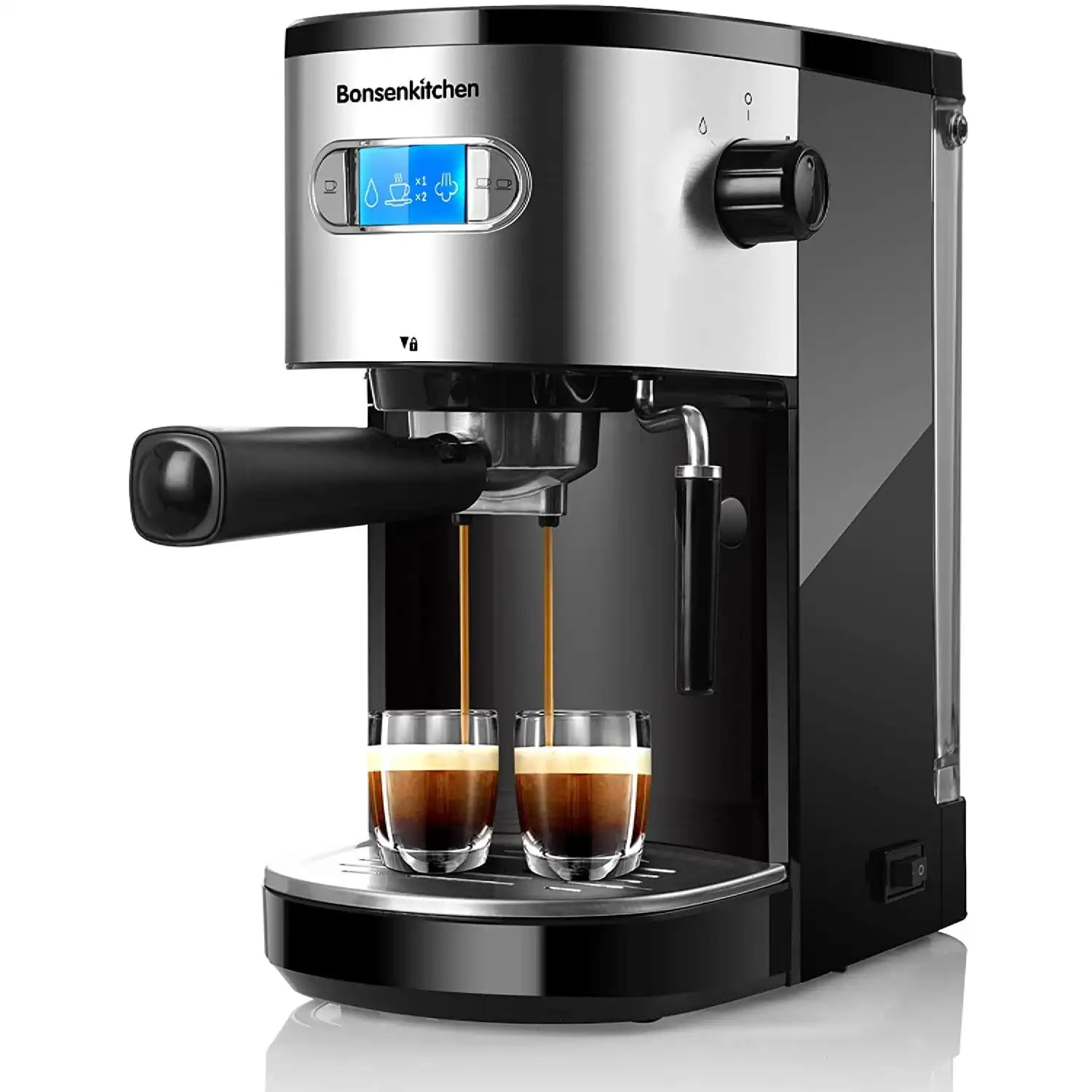 

20 Bar Espresso Coffee Machine with Foaming Milk Frother, Black CM8007