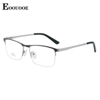 mens glasses frame metal eyewear optical oculos half frame anti blue light prescription opticos spring gafas clear glasses