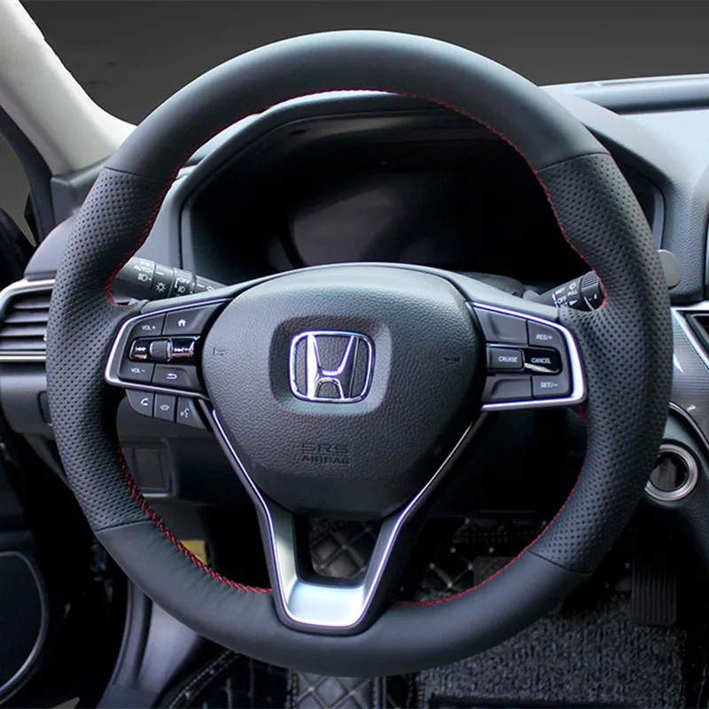 

DIY Hand-Stitched Suede Leather Car Steering Wheel Cover for Honda Civic Accord CRV Fit Jade Avancier Interior Car Accessories