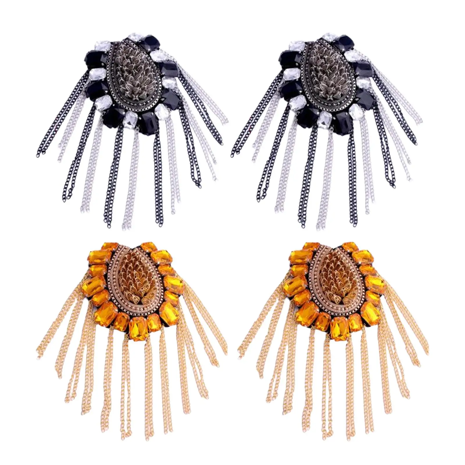 Цепочка с кисточками эполет модный костюм в стиле панк аксессуар значок на плечо