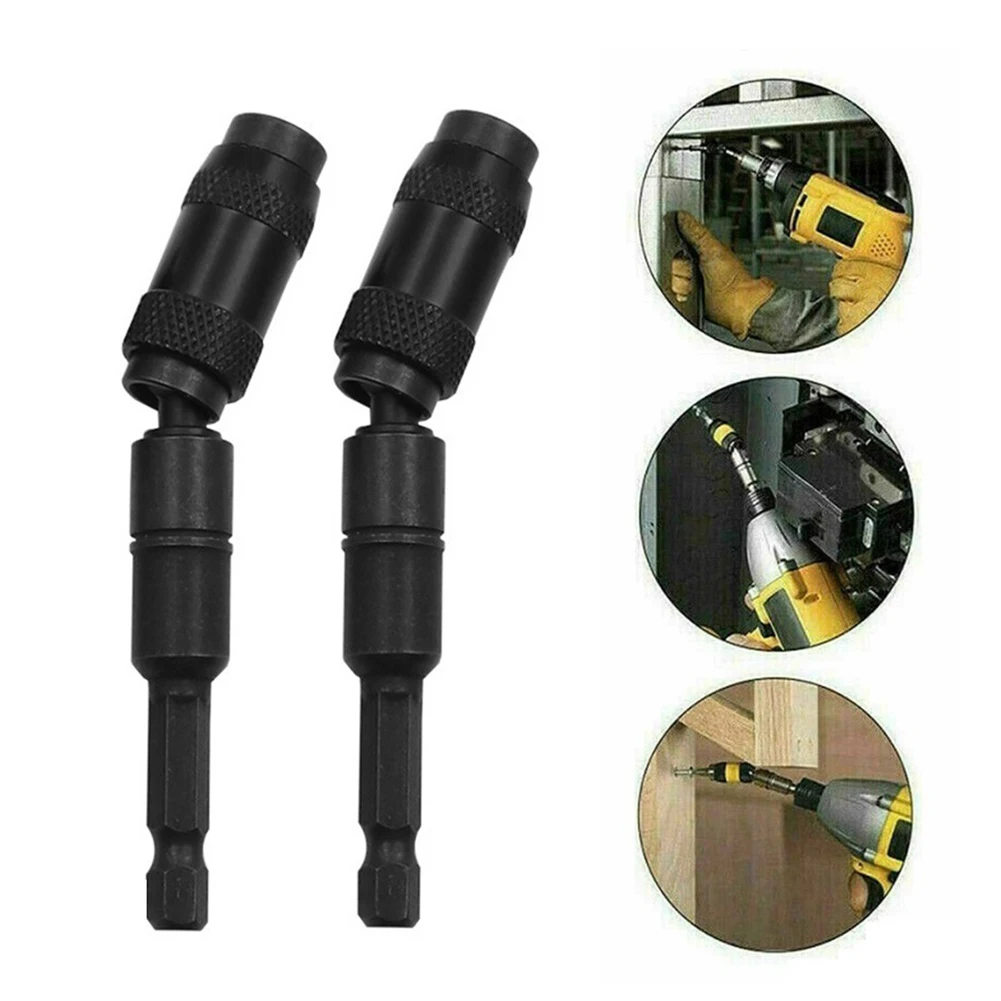 

2pcs Magnetic Pivot Drill Bit Holder 1/4 "Hex Extension Rod Quick Change Holder Steel Impact Swivel Guide Screw Drill Tip