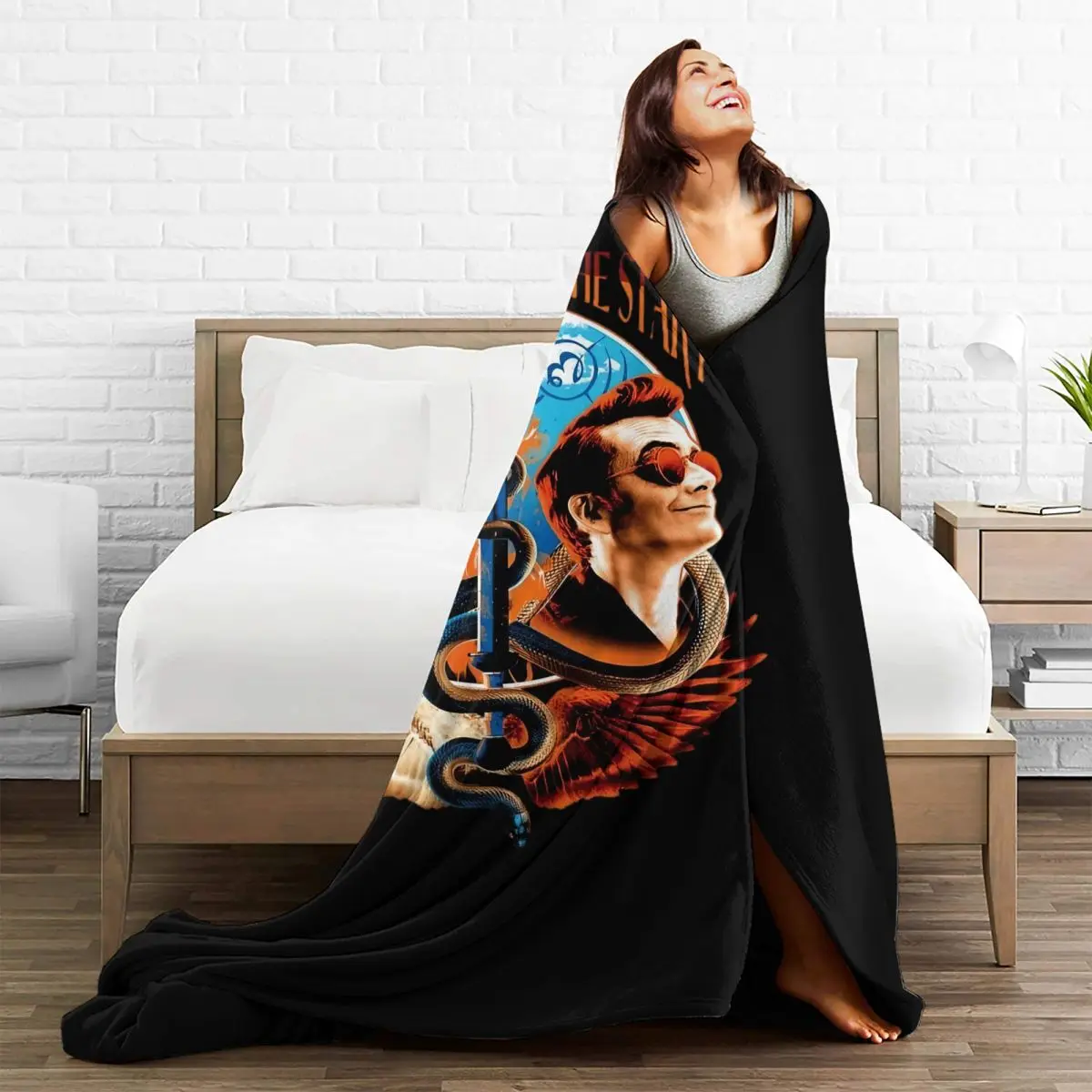 Фланелевое Одеяло Good Omens одеяло Aziraphale для кровати автомобиля теплое плюшевое