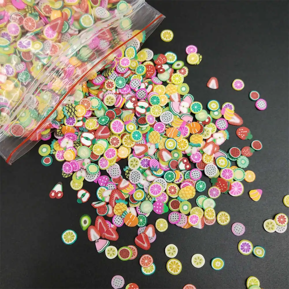 

20g Mixed Fruit Soft Polymer Clay Slices Sprinkles Particles Nail Arts DIY Scrapbooking Craft Crystal Mud Filler Accessories 5mm