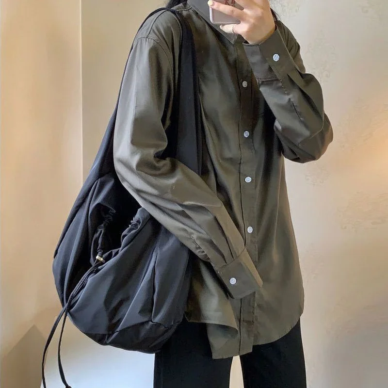 

Fashion Bucket Nylon Bag Women Black Shoulder Bag Luxury Designer And Tote Solid New Purses Bag Handbags Zipper
