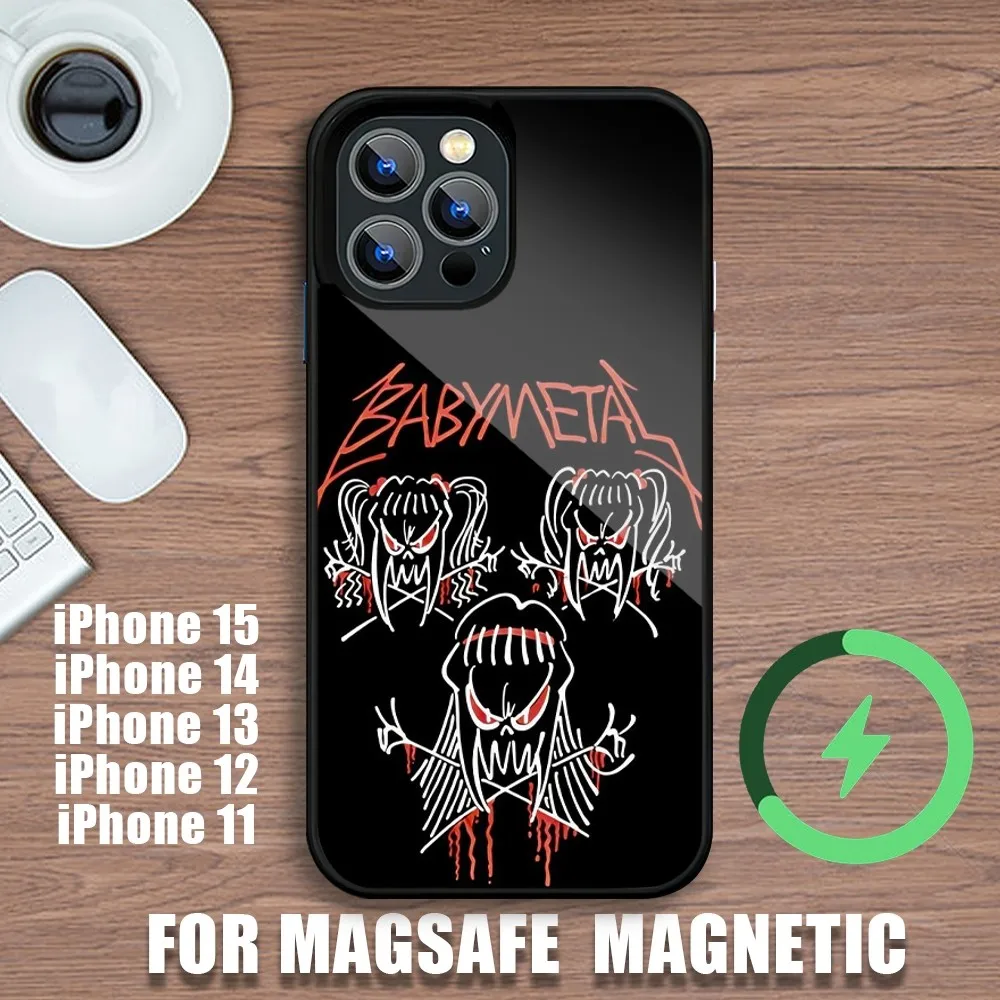 Чехол для телефона Babymetal Japanese Girl Idol iPhone 11 12 13 14 15 Plus Pro Max с зарядкой Magsafe магнитный