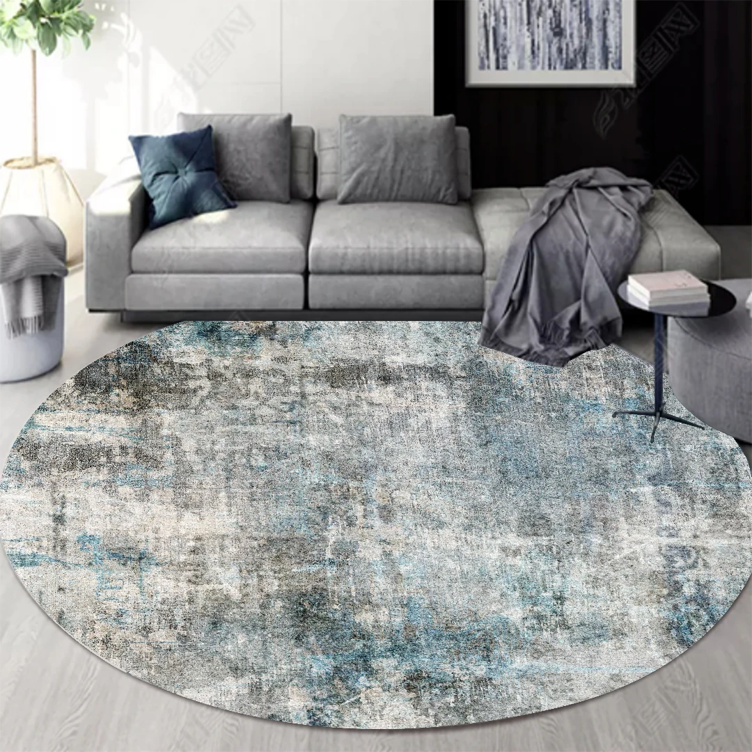 

Абстрактный круглый ковер, украшение для гостиной, Современный домашний декор для спальни, ковер для балкона, эргономичный коврик, моющиеся коврики для домашних животных