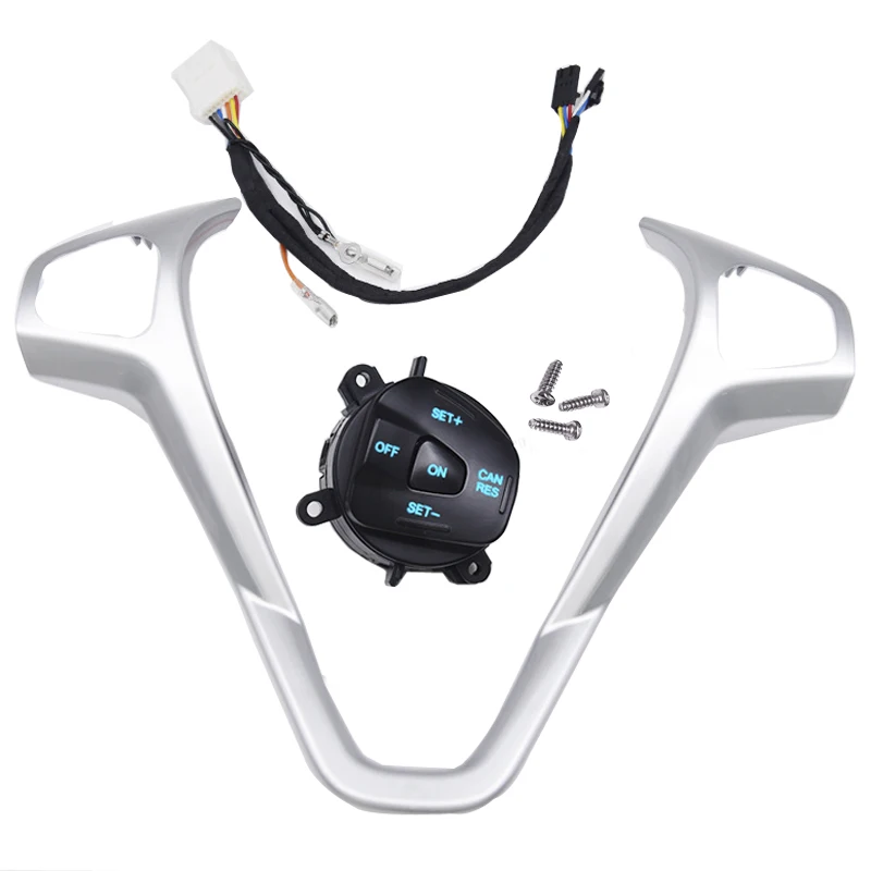 

Кнопки круиз-контроля на рулевом колесе автомобиля, синяя кнопка подсветки с накладками на панель автомобиля для Ford Fiesta 2010-2011 MK7